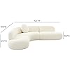 Furniture Broohah Cream Boucle Sectional