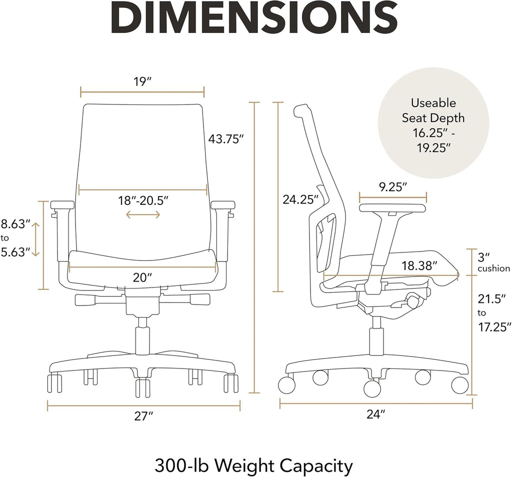2.0 Mid‑Back Ergonomic Office Chair, Mesh Task Seating with Lumbar Support, Advanced Synchro‑Tilt