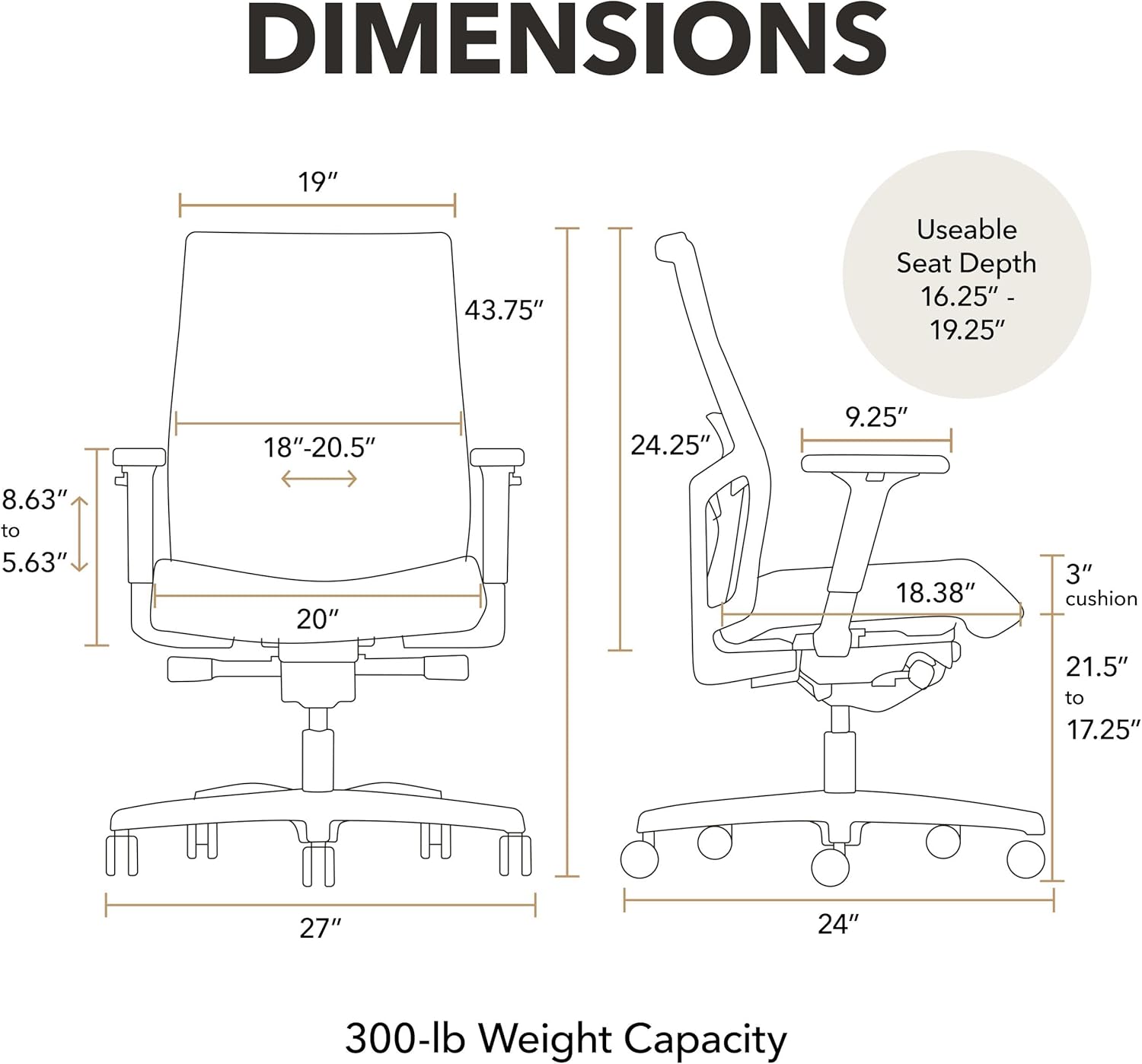 2.0 Mid‑Back Ergonomic Office Chair, Mesh Task Seating with Lumbar Support, Advanced Synchro‑Tilt