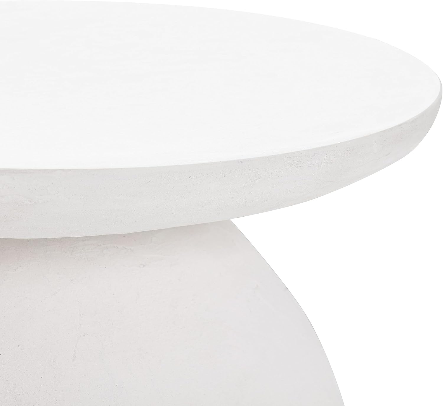 Furniture Aloe White Textured Concrete Indoor/Outdoor Round Side Table