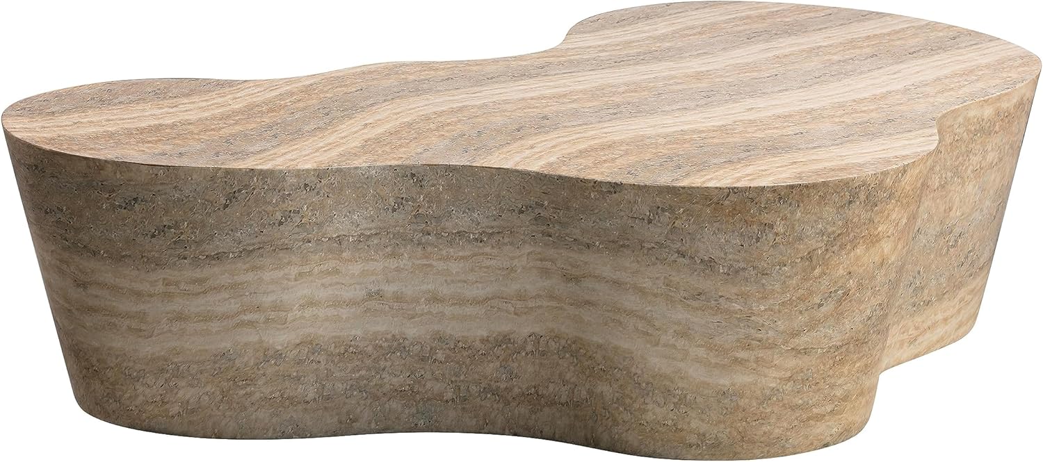 Slab Faux Travertine Coffee Table