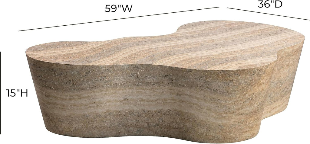Slab Faux Travertine Coffee Table